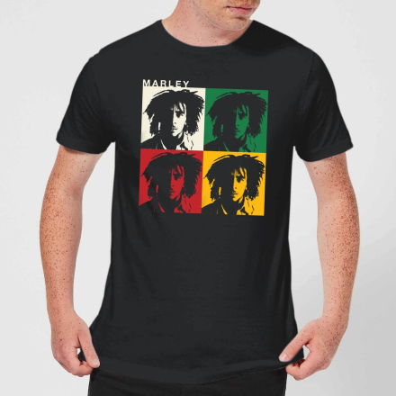 Bob Marley Faces Men's T-Shirt - Black - L - Black