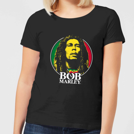 Bob Marley Face Logo Women's T-Shirt - Black - L