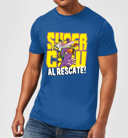 Cow and Chicken Supercow Al Rescate! Men's T-Shirt - Royal Blue - XXL