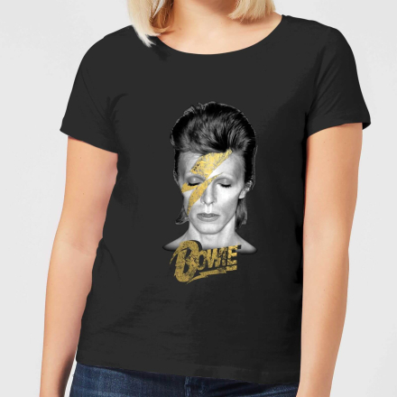David Bowie Aladdin Sane On Black Women's T-Shirt - Black - XL
