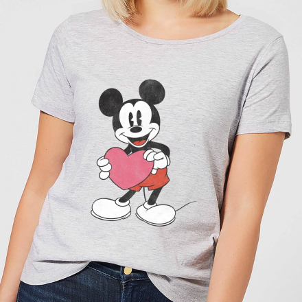 Disney Mickey Mouse Heart Gift Women's T-Shirt - Grey - XXL