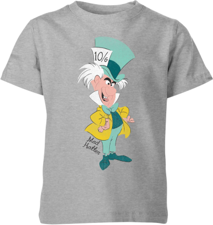Disney Alice In Wonderland Mad Hatter Classic Kids' T-Shirt - Grey - 9-10 Years - Grey