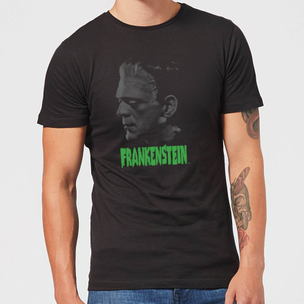 Universal Monsters Frankenstein Greyscale Men's T-Shirt - Black - XL