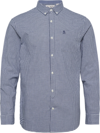 Long Sleeved Gingham Check Shirt Skjorte Uformell Blå Original Penguin*Betinget Tilbud