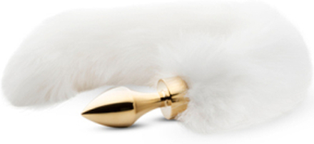 Easytoys Fox Tail Plug Gold/White Analplug med hale