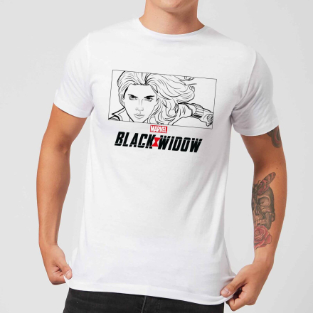 Black Widow Line Drawing Men's T-Shirt - White - M - White