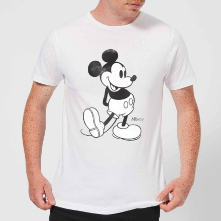 Disney Mickey Mouse Classic Kick B&W T-Shirt - White - L