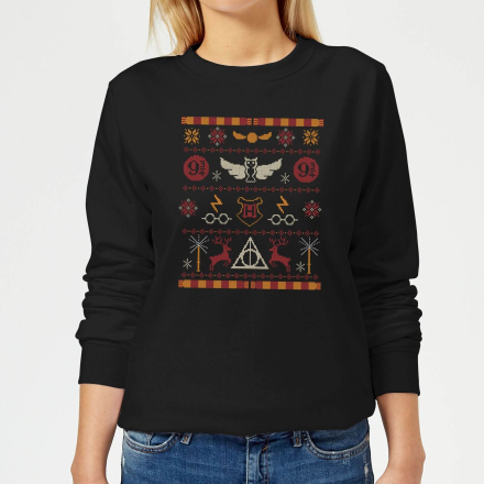 Harry Potter Knit Women's Christmas Jumper - Black - XL