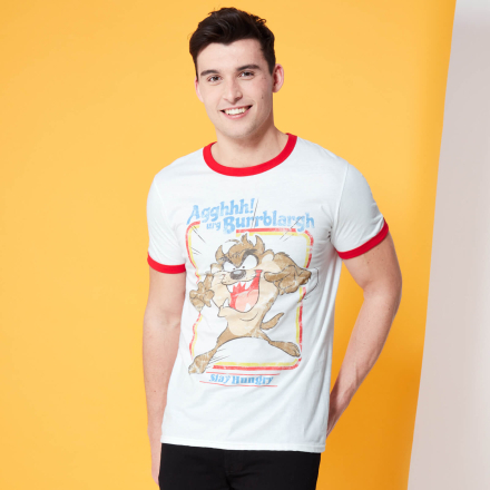Looney Tunes Kaboom Collection Appetite For Destruction Men's T-Shirt - Red Ringer - M - Red and White