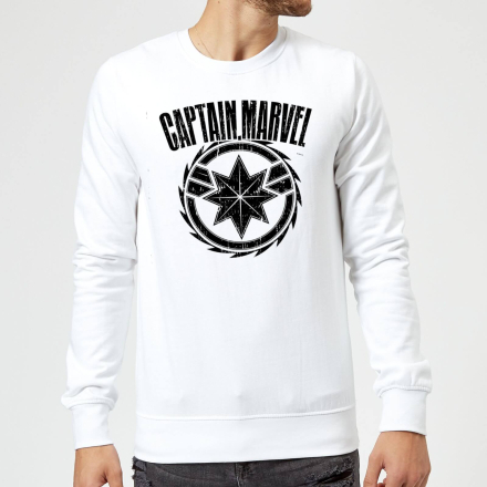 Captain Marvel Logo Sweatshirt - White - L - White