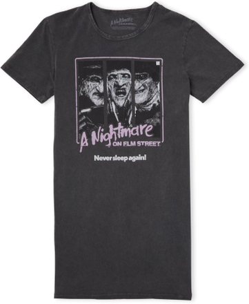 A Nightmare On Elm Street Dream Demon Women's T-Shirt Dress - Black Acid Wash - XL - Black Acid Wash