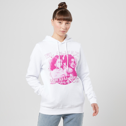 Stranger Things El And Max Material Girls Hoodie - White - M