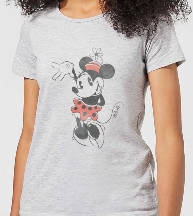 Disney Mickey Mouse Minnie Mouse Waving Frauen T-Shirt - Grau - L