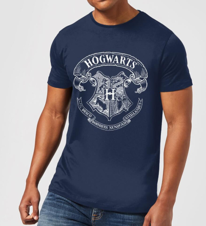 Harry Potter Hogwarts Crest Men's T-Shirt - Navy - M
