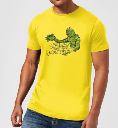 Universal Monsters Der Schrecken Vom Amazonas Retro Crest Herren T-Shirt - Gelb - L