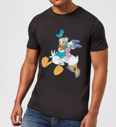 Disney Donald Daisy Kiss T-Shirt - Black - M