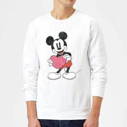 Disney Mickey Mouse Heart Gift Sweatshirt - White - XXL