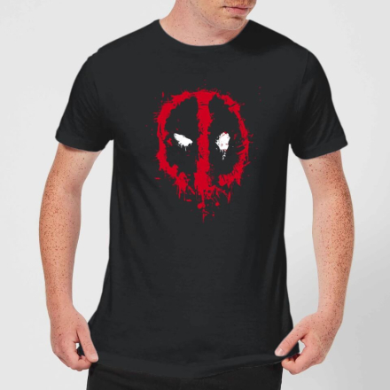 Marvel Deadpool Splat Face T-Shirt - Black - XS