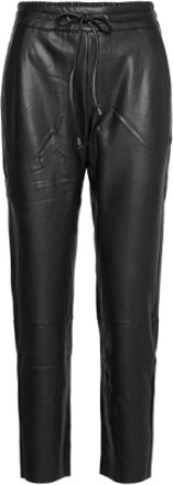 Kavilla Pants 7/8 Trousers Leather Leggings/Bukser Svart Kaffe*Betinget Tilbud