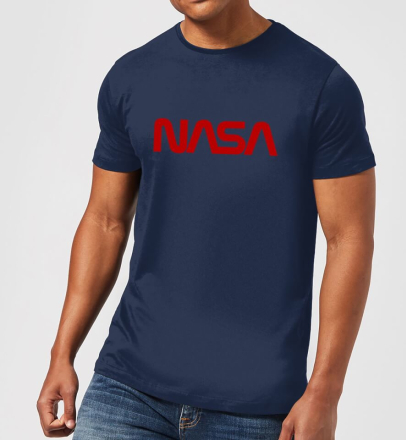 NASA Worm Rot Logotype T-Shirt - Navy Blau - L