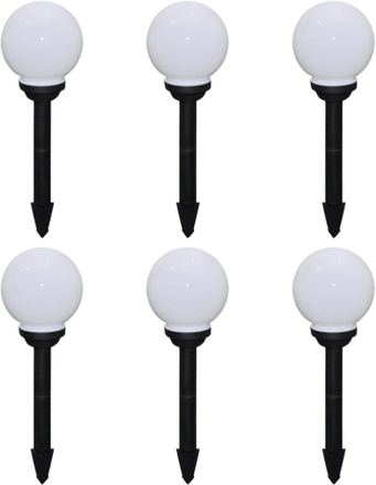 vidaXL Utendørs LED-lamper for hagesti 6 stk 20 cm med jordpinne
