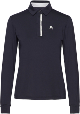 Rebecca Poloshirt Ls T-shirts & Tops Polos Marineblå Lexton Links*Betinget Tilbud