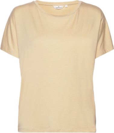 Joline Tee Tops T-shirts & Tops Short-sleeved Cream Basic Apparel