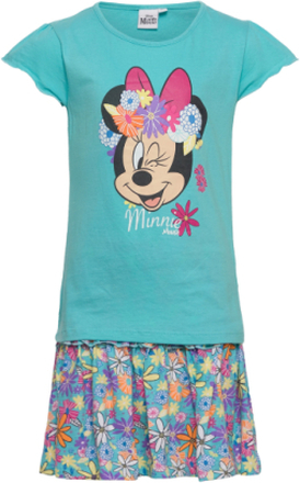Set 2P Skirt + Ts Sets Sets With Short-sleeved T-shirt Multi/patterned Minnie Mouse