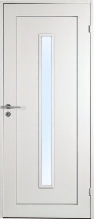 Innerdörr Öland - Massivt dörrblad, 1:spegel, avlångt glasparti Vit (standard) (NCS S 0502-Y) Klarglas