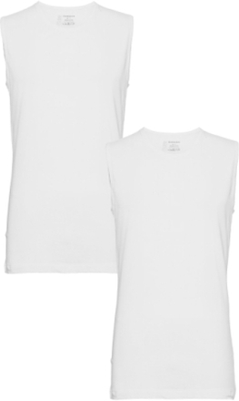 Tank Top T-shirts Sleeveless Hvit Schiesser*Betinget Tilbud
