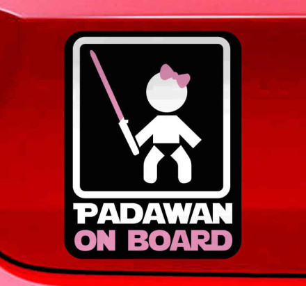 Baby aan boord sticker Padawan aan boord