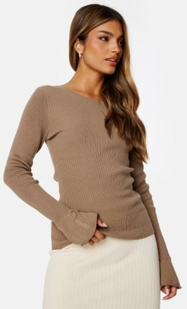BUBBLEROOM Sabine Knitted Top Light brown M