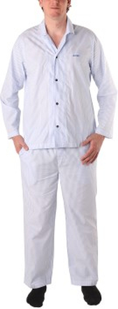 BOSS Cotton Stripe Long Pyjama Blå/Vit bomull Large Herr