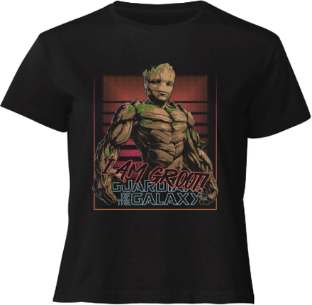 Guardians of the Galaxy I Am Retro Groot! Women's Cropped T-Shirt - Black - M