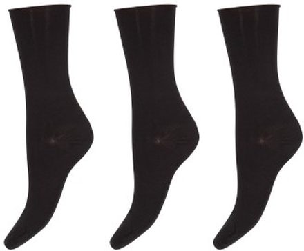 Decoy Strømper 3P Thin Comfort Top Socks Svart Strl 37/41 Dame