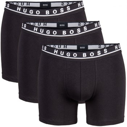 BOSS 3P Cotton Stretch Boxer Brief Long Sort bomuld XX-Large Herre