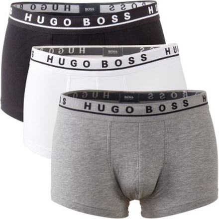 BOSS 3P Cotton Stretch Trunks Hvid/Sort bomuld Small Herre