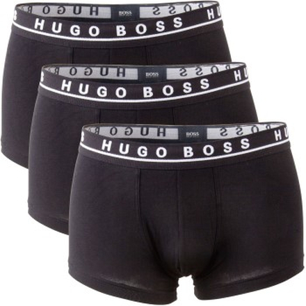 BOSS 3P Cotton Stretch Trunks Sort bomuld Large Herre
