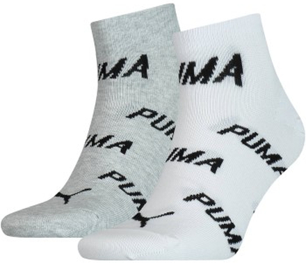 Puma Strømper 2P BWT Quarter Sock Hvit/Grå Str 43/46