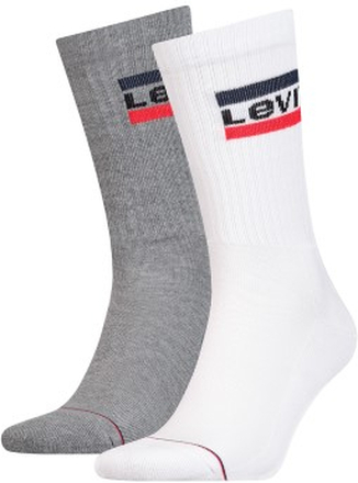 Levis Strømper 2P Sport Regular Cut Sock Hvit/Grå Str 35/38