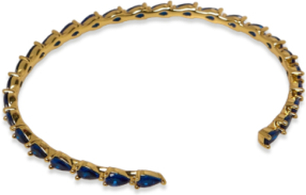 Carissa Chrystal Bangle Golden Blue Accessories Jewellery Bracelets Bangles Blue Pipol's Bazaar