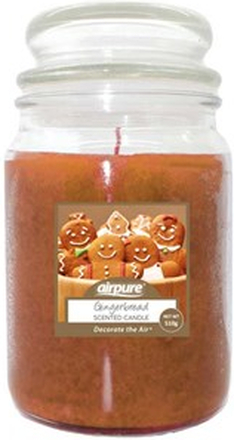 AirPure Scented Candle 500 gram - Gingerbread - Lys tilsat Æterisk Olie - Honningkageduft