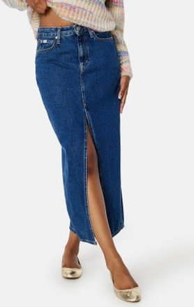 Calvin Klein Jeans Front Split Maxi Denim Skirt 1BJ Denim Dark 25