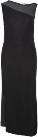 Fluid Jersey Panel Midi Dress Knælang Kjole Black Calvin Klein