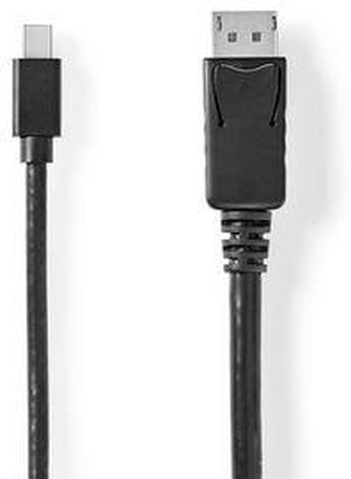 Nedis Mini Displayport-kabel | DisplayPort 1.4 | Mini DisplayPort Hane | DisplayPort Hane | 48 Gbps | Nickelplaterad | 2.00 m | Rund | PVC | Svart | Plastpåse