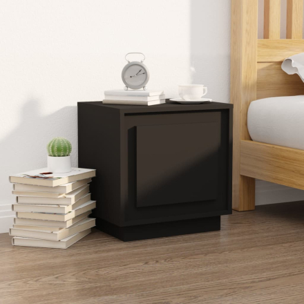 vidaXL Sängbord svart 44x35x45 cm konstruerat trä