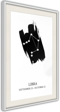 Plakat - Zodiac: Libra I - 40 x 60 cm - Hvid ramme med passepartout