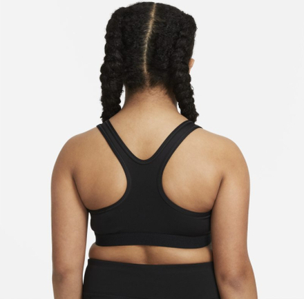 Nike Swoosh Older Kids' (Girls') Sports Bra (Extended Size) - Black