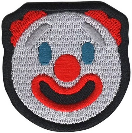 Tygmärke Emoji Clown