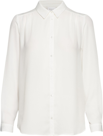 Vilucy Button L/S Shirt - Noos Tops Shirts Long-sleeved White Vila